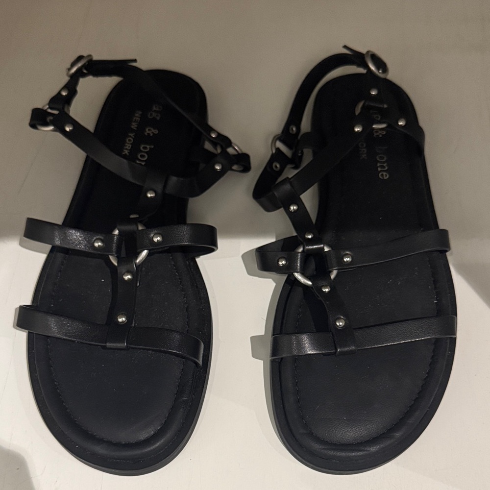 Rag & Bone Black Leather Sandals